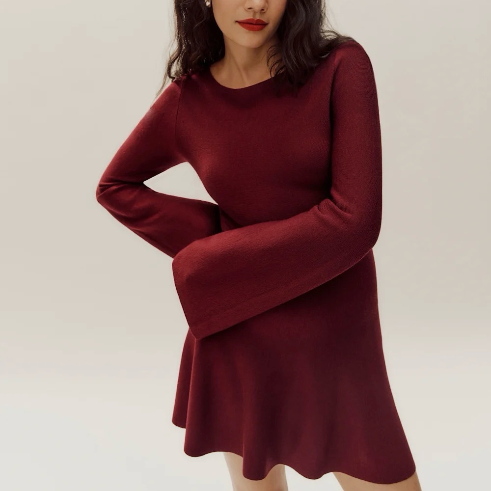 Reformation Knit Merino Sweater Dress in Chianti ♥️